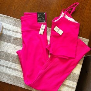 Womens hot pink workout set